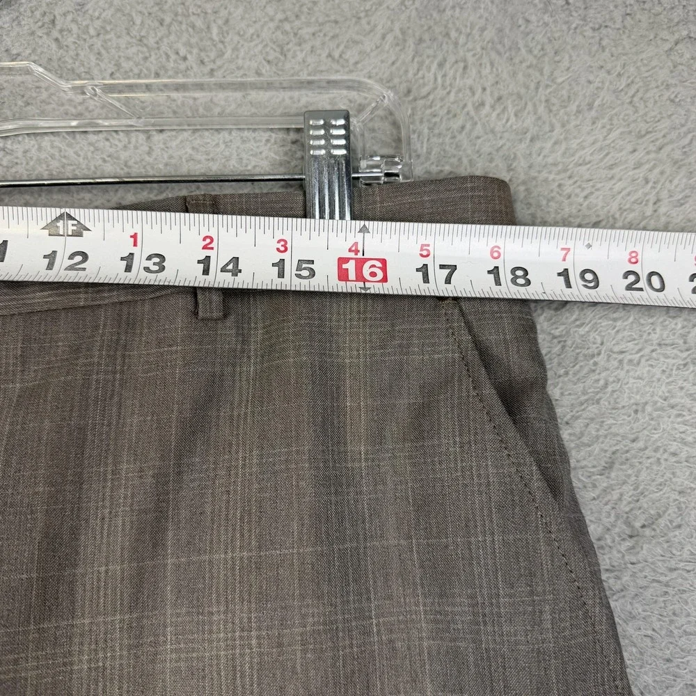 Banana Republic Dress Pants Mens 35x32 Gray Wool Modern‎ Fit Plaid Trousers